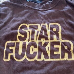 Vintage Dsquared2 Tshirt chocolate brown gold print small Star F*ucker graphic